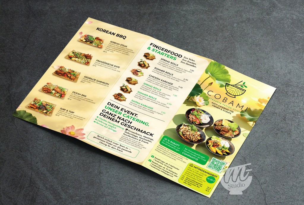 Thiết kế brochure và takeaway menu cho nhà hàng